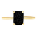 1.75ct Radiant Cut Black Onyx 18k Yellow Gold Solitaire Ring Size 6 L514011
