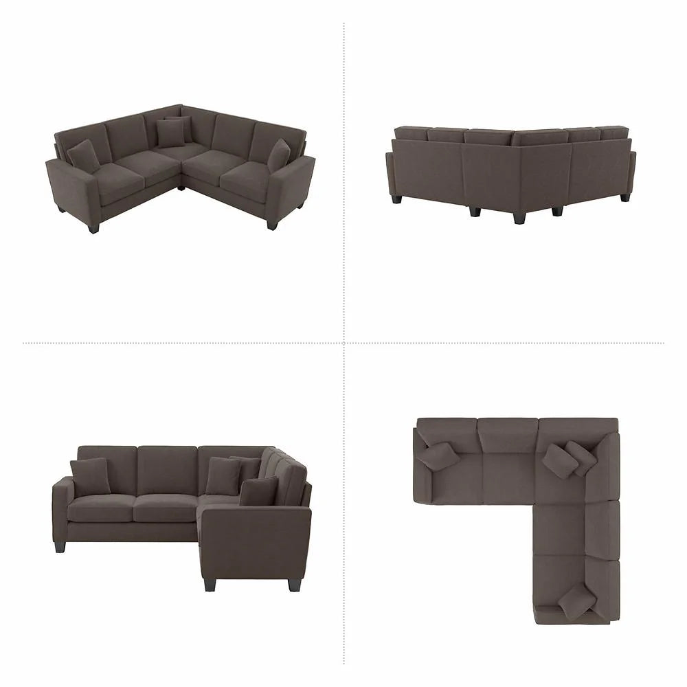 Chocolate Brown Microsuede L Shaped Sectional Couch V2512