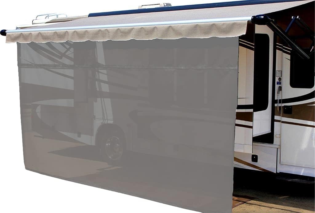 Solar Mesh Sunscreen for 12V Electric RV Awning, 15' x 8', Black C900