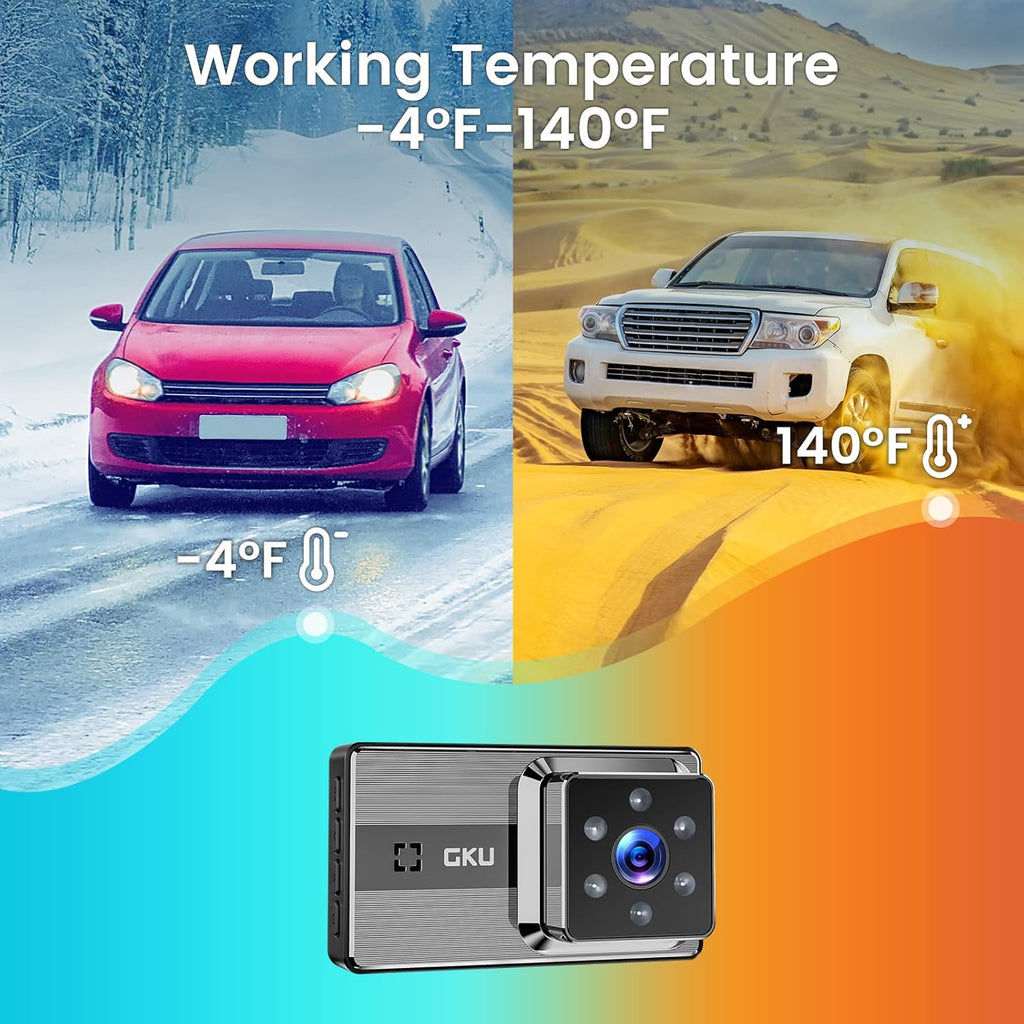 Dash Cam Front and Rear Full HD Dual 1080P 170° Wide Angle Car Camera with Night Vision, Parking Monitor, Motion Detection, Loop Recording Pack of 2 Q7924