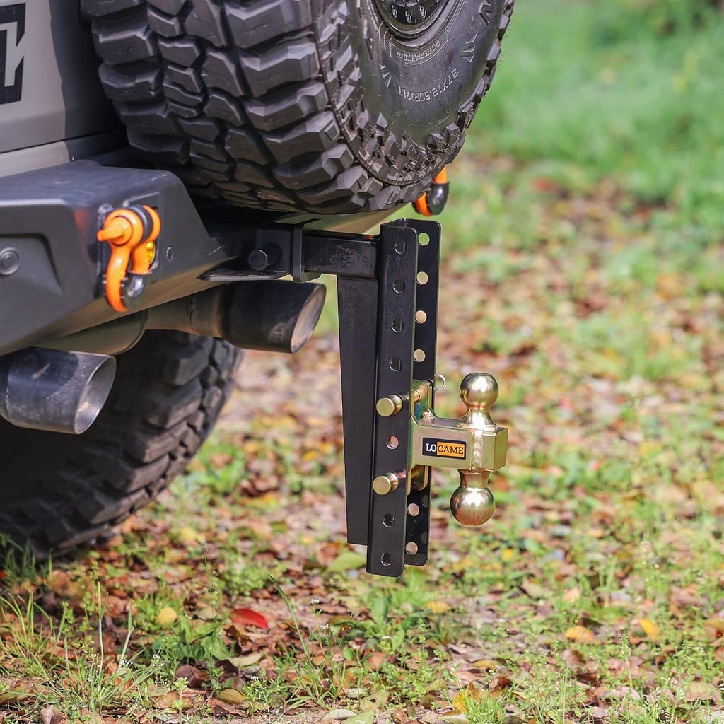 Adjustable Trailer Hitch, 2-Inch Receiver, 9-Inch Drop/Rise, 21,000 LBS GTW, Solid Ball Mount O400