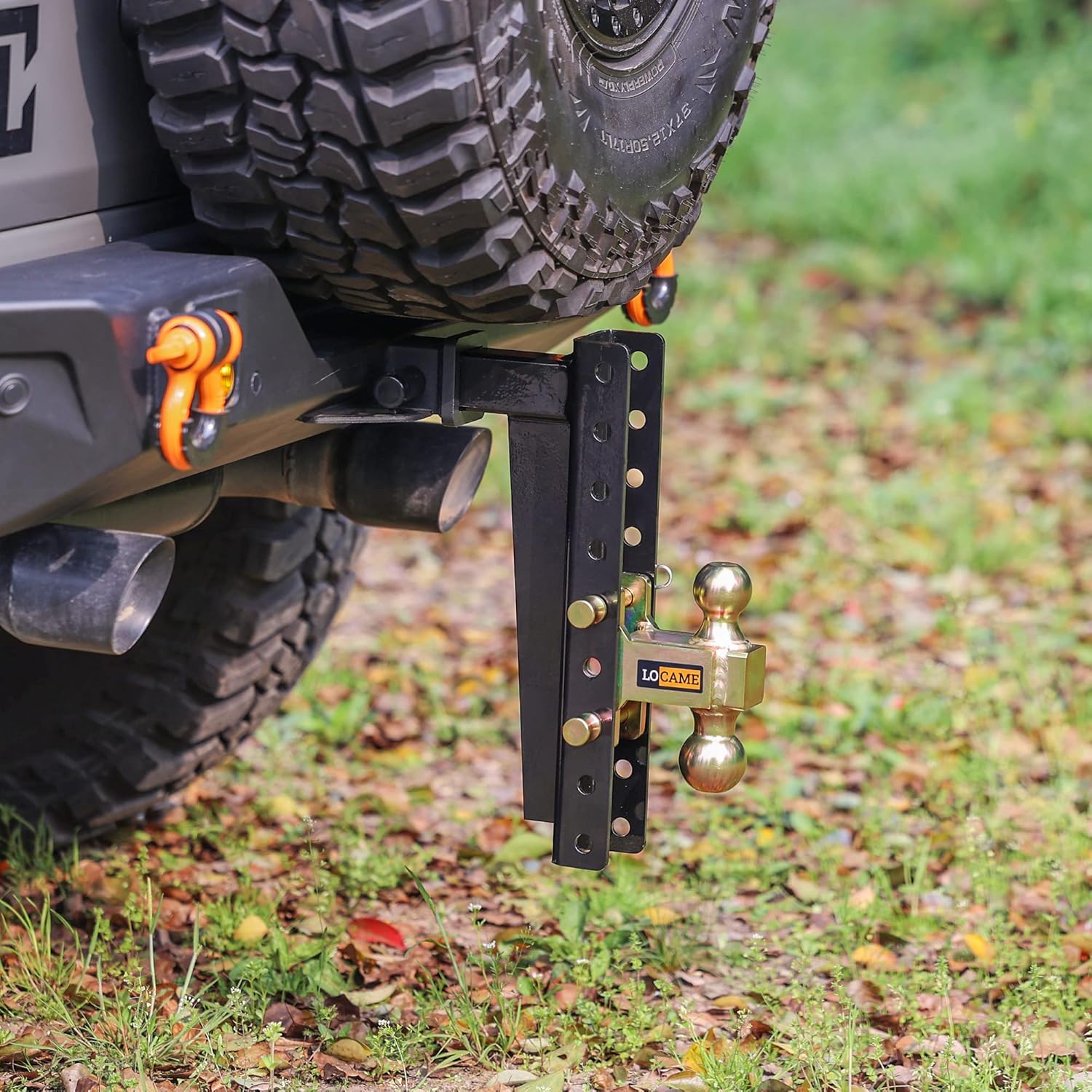Adjustable Trailer Hitch, 2-Inch Receiver, 9-Inch Drop/Rise, 21,000 LBS GTW, Solid Ball Mount O400