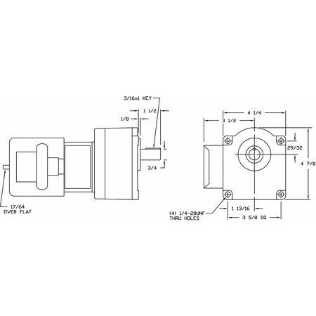 AC Gearmotor 63 RPM TEFC 115/230V G783