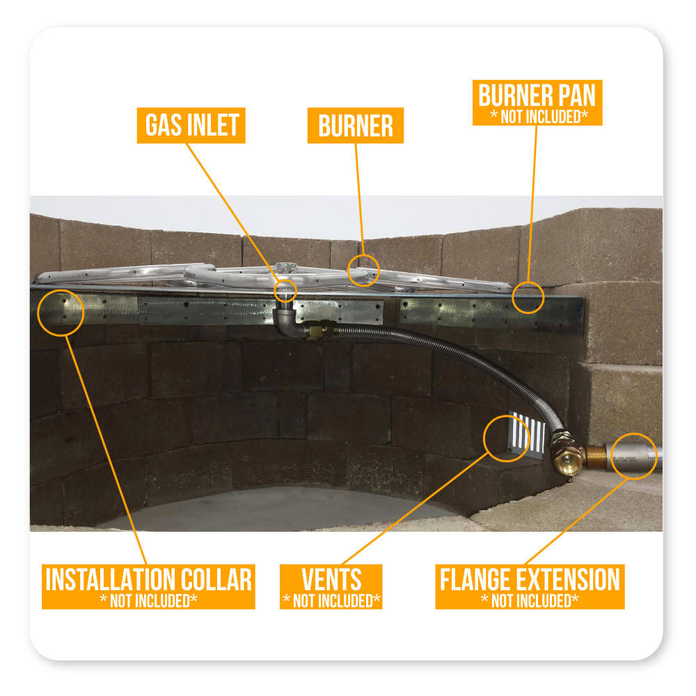 Round 24-Inch Natural Gas Fire Pit Burner Kit H365512