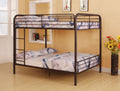Metal Full/Full Bunk Bed, Dark Brown Y406