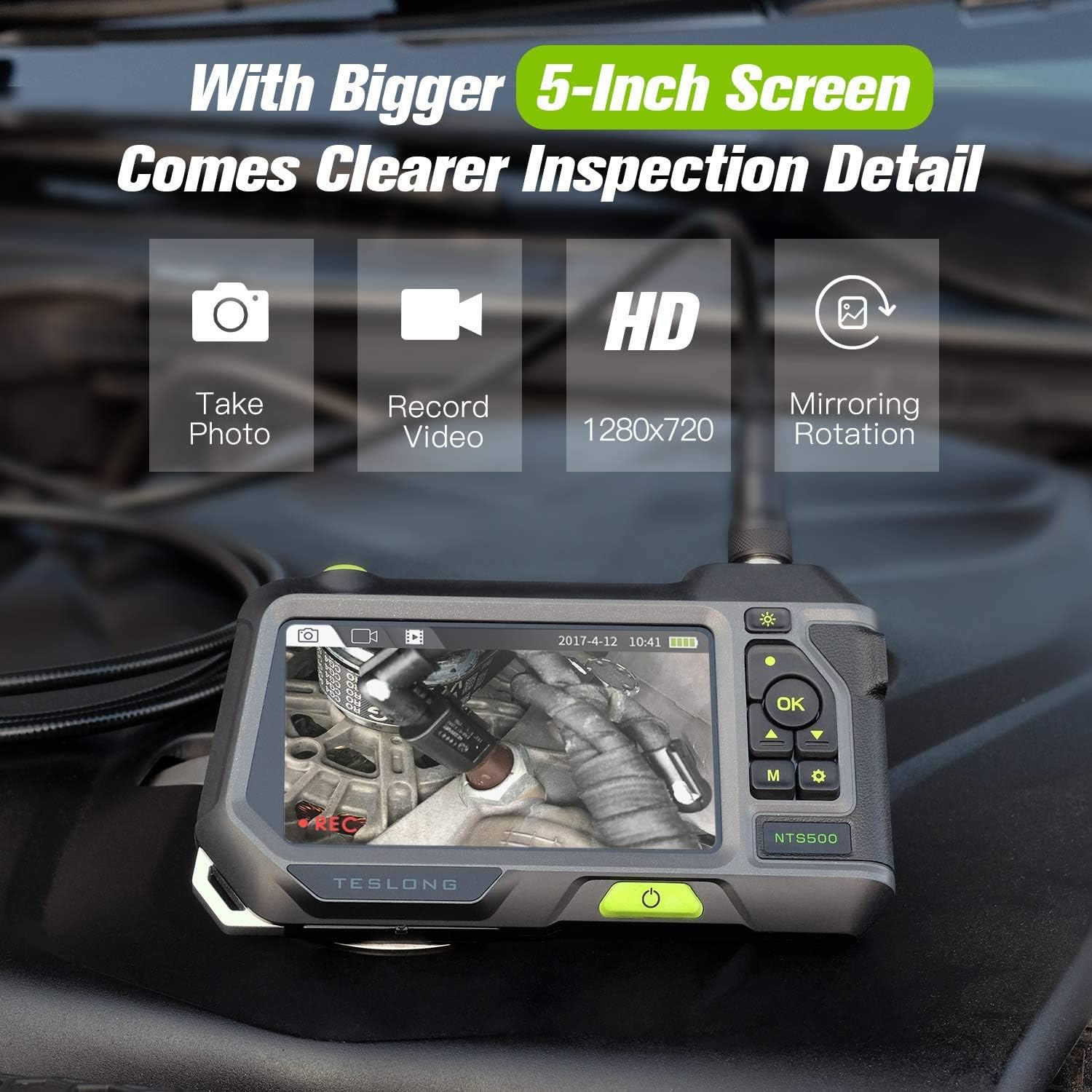 16.5ft 5inch 720P HD Industrial Endoscope Camera V3239