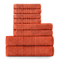 8 PC 100% Egyptian Cotton Towels Set, Orange V73399