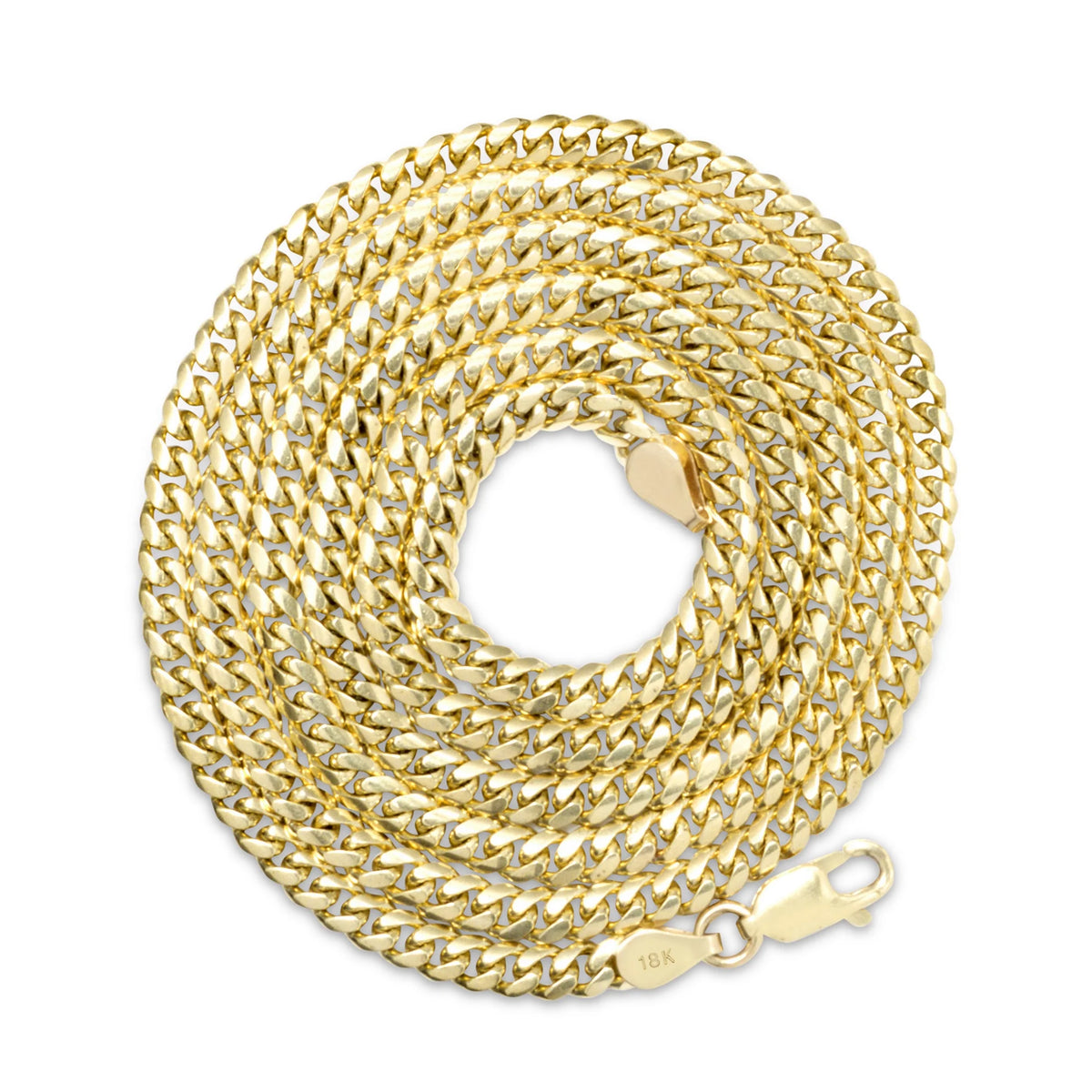 18K Yellow Gold Solid Miami Cuban Link Chain Pendant Necklace 16" - 30" A403