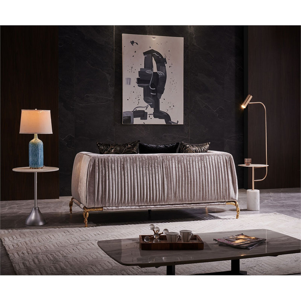 Ivory and Black Upholstered 3 PC Sofa Set N601