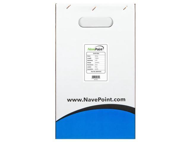 Cat6 1000ft CCA UTP Solid 23AWG White 550MHz Bulk Ethernet Cable W846798