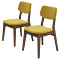 Velvet Dining Chair in Dark Yellow (Set of 2) J467985