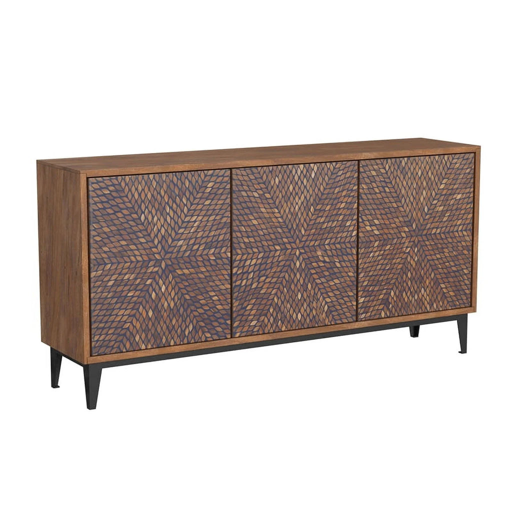 Brown Server in Wood and Metal V7805