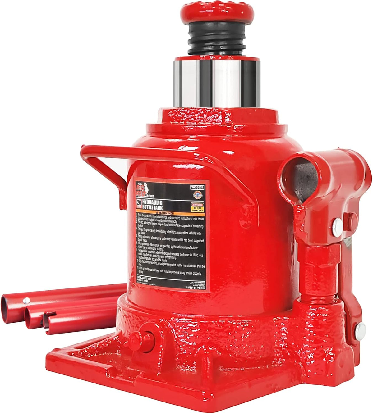 20 Ton Hydraulic Bottle Jack, Red, Pack of 2 G670