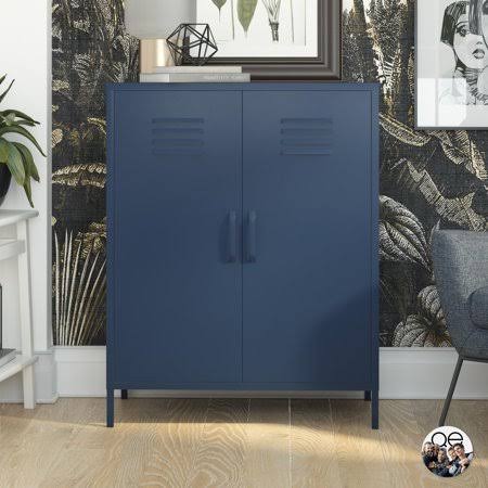 Navy Blue 2 Door Metal Locker Cabinet T3825