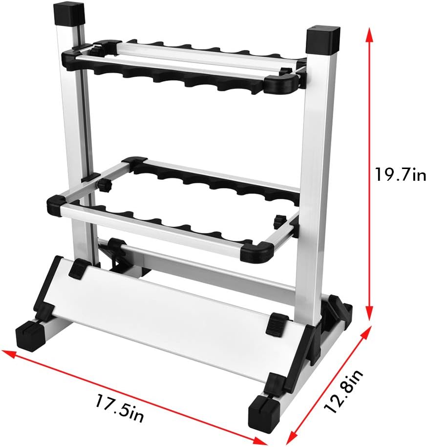 12 Fishing Pole Storage Rack Aluminum Alloy Vertical Stand P3670