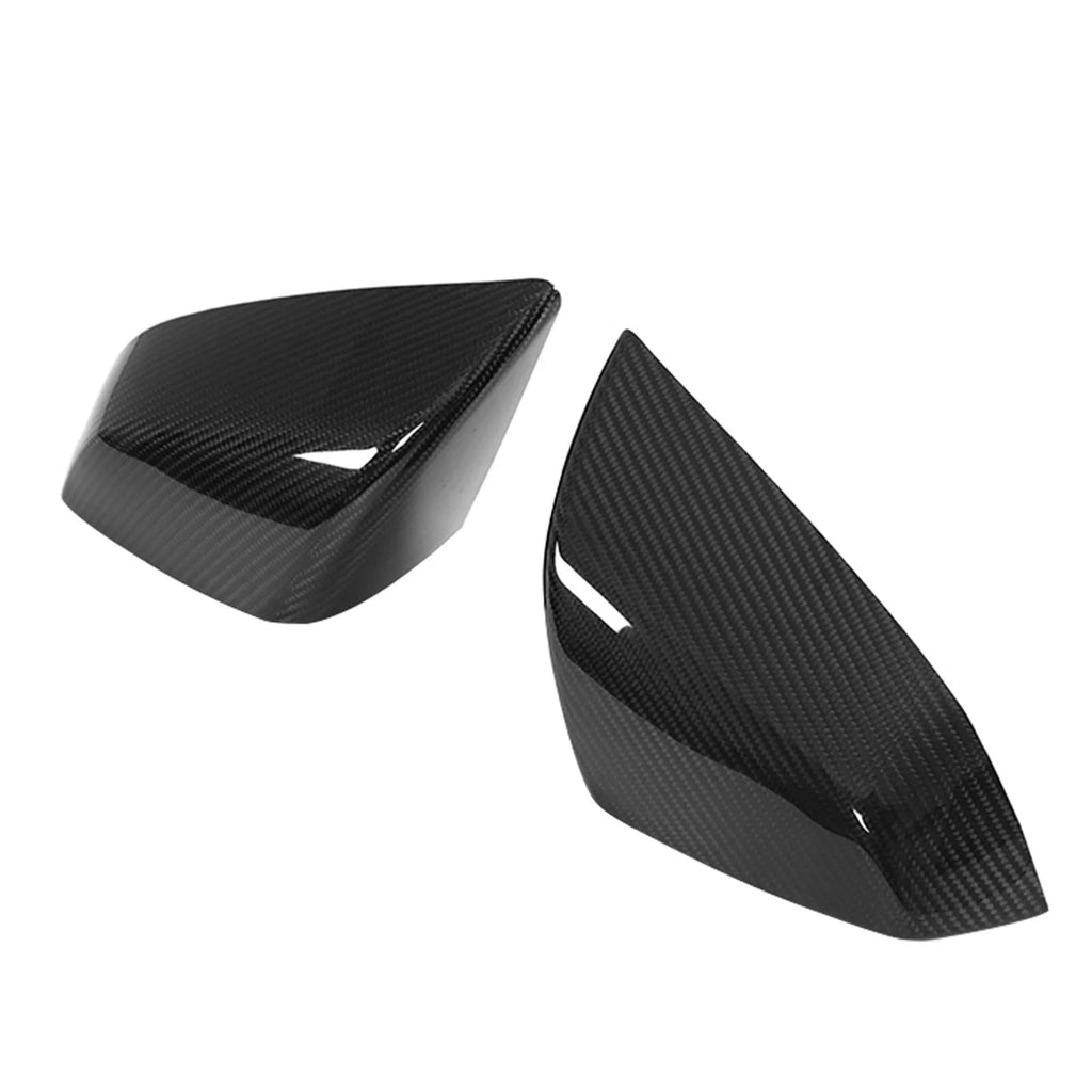 Dry Carbon Fiber Gloss Black Mirror Cover Cap Trim 2PCS H747