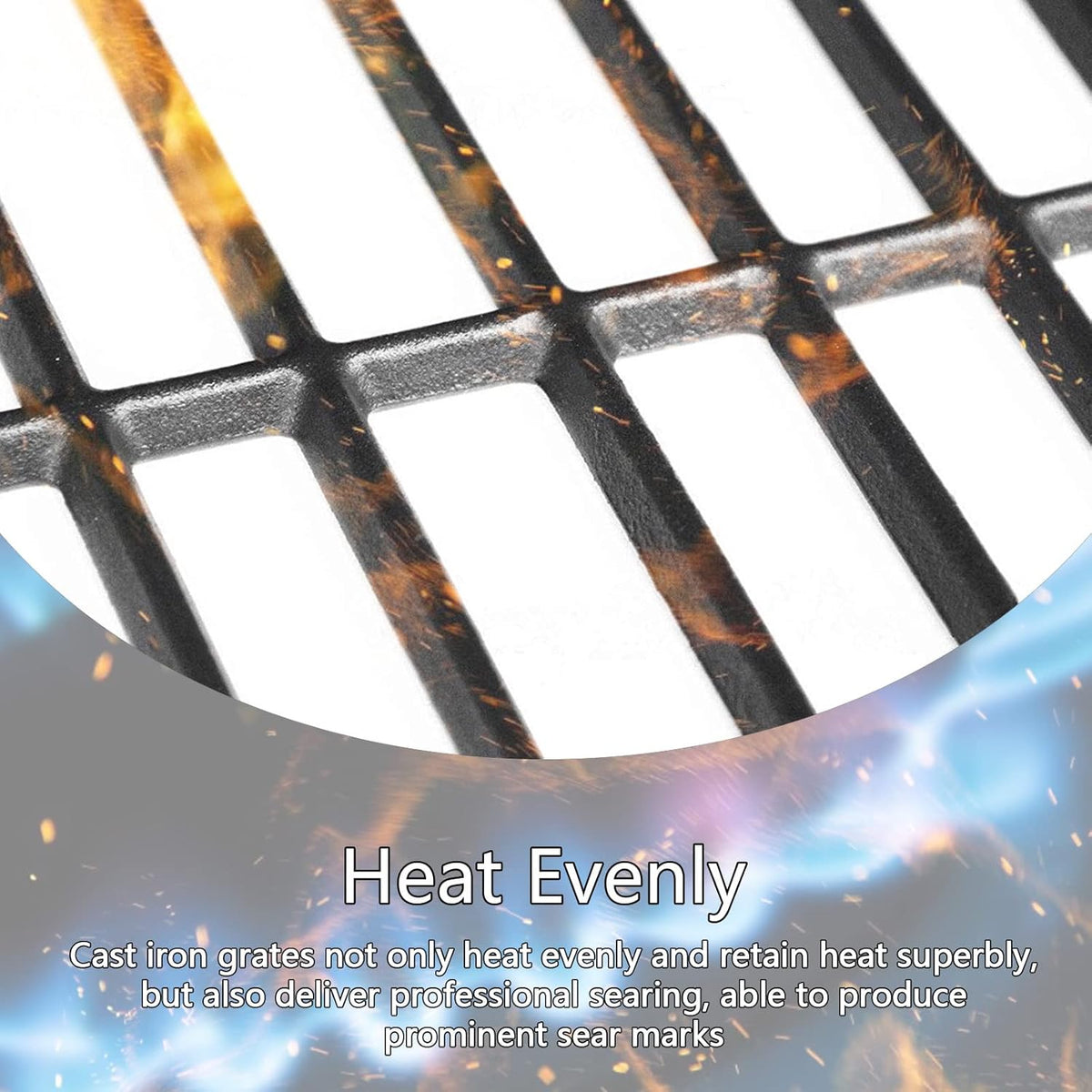 Cast Iron BBQ Grill Grates, 18 Inch, Set of 2 V807400