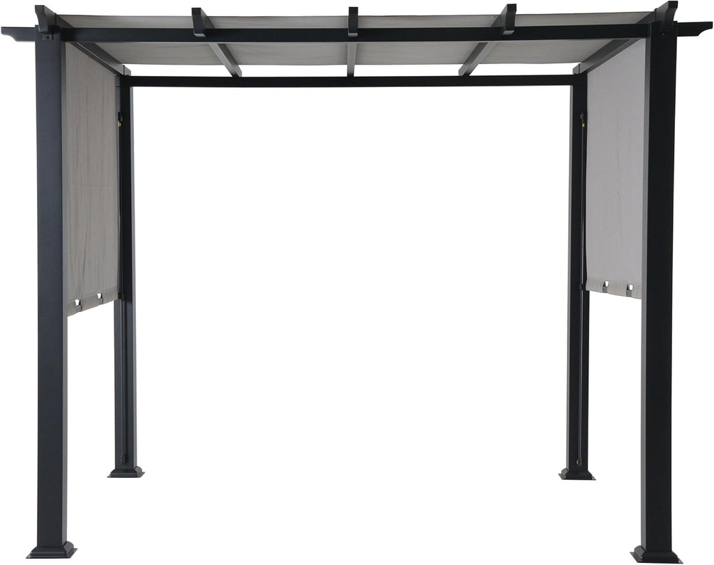 8 x 10 Ft. Metal Pergola with Adjustable Gray Canopy R439