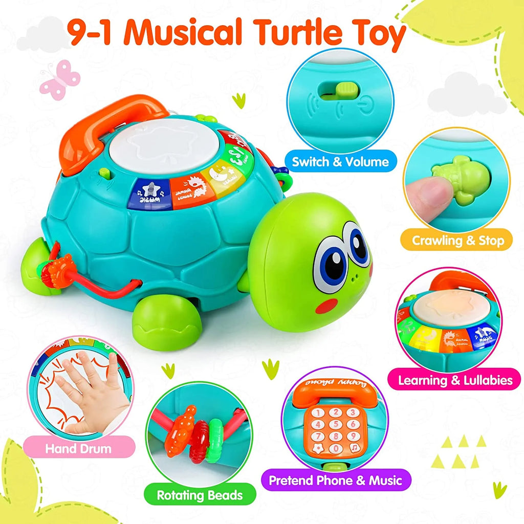 Musical Turtle Baby Toys with Letters Numbers Phone M740