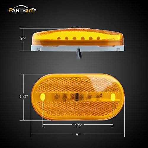 Rectangle Reflectors Lens Pair with Lights Trailer RV Camper Accessories Q645