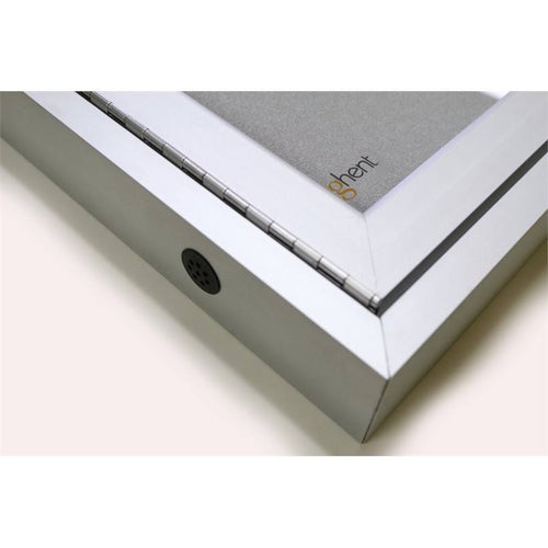 1 Door Enclosed Vinyl Bulletin Board Satin Frame 36x22H x 30x22W Caramel N467
