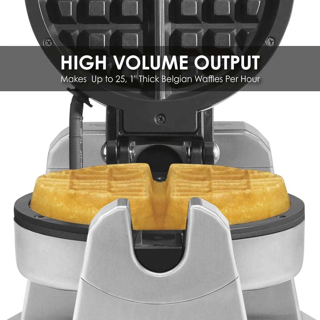 Heavy Duty Single Belgian Waffle Maker, Non Stick Cooking Plates, 1200W, Silver Z9505