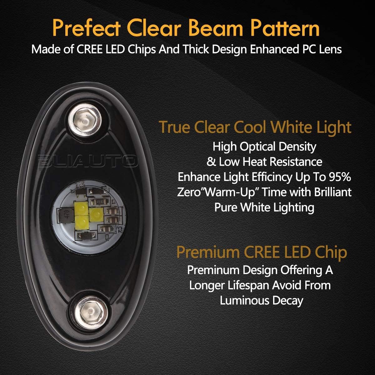 White 12PCS LED Rock Lights H301063