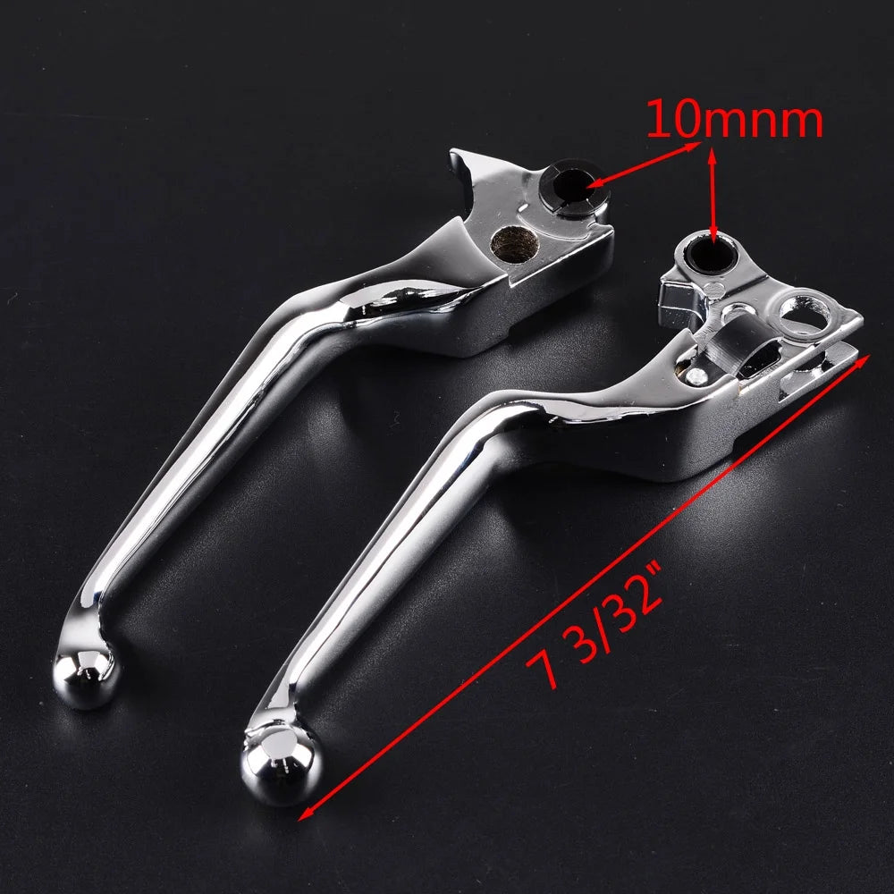 1" Chrome Handlebar Switches Control Horn On/Off Kit Brake Clutch Hand Levers Black CNC Hand Grips K88811