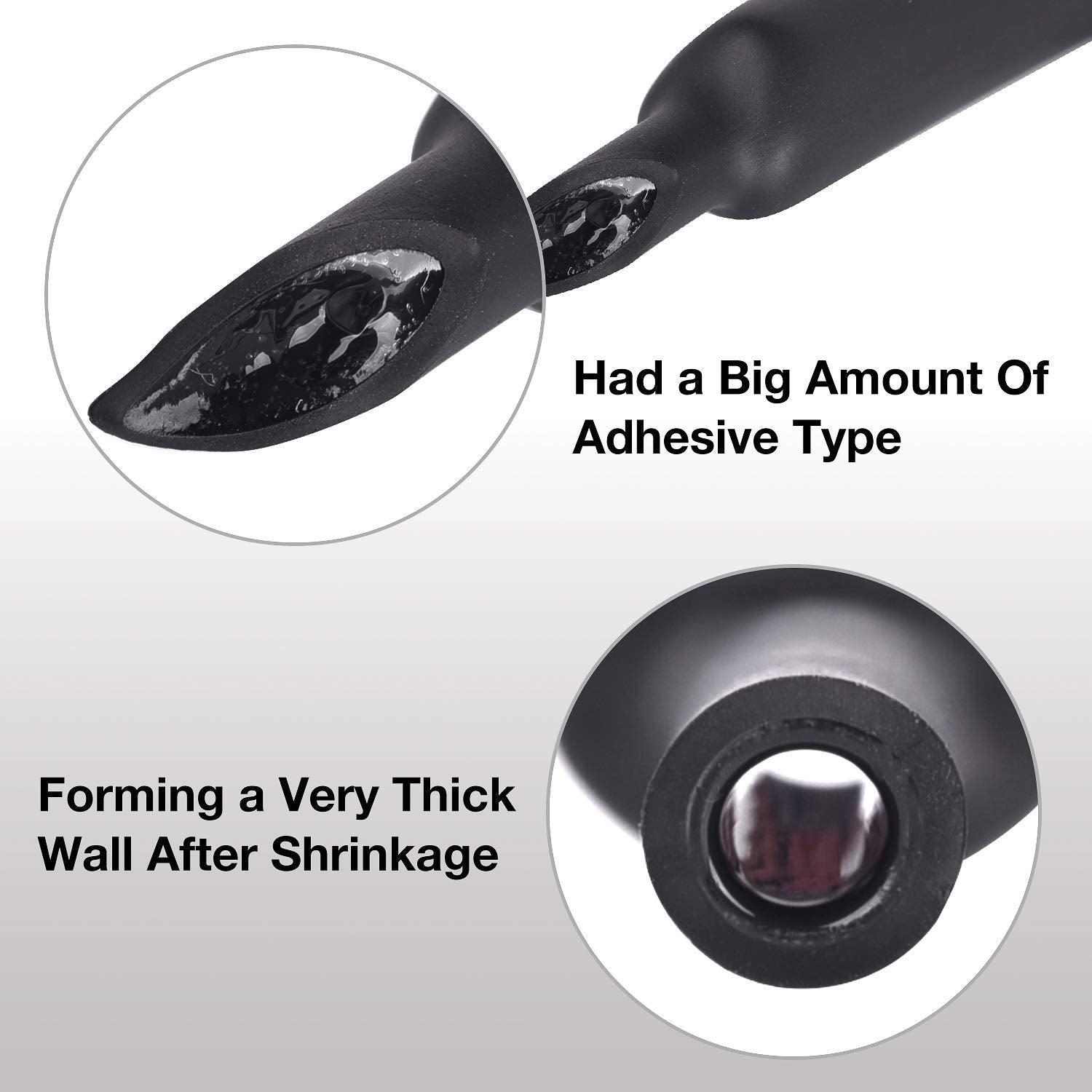 3/4 Inch 3:1 Waterproof Heat Shrink Tubing Black Pack of 2 Y350