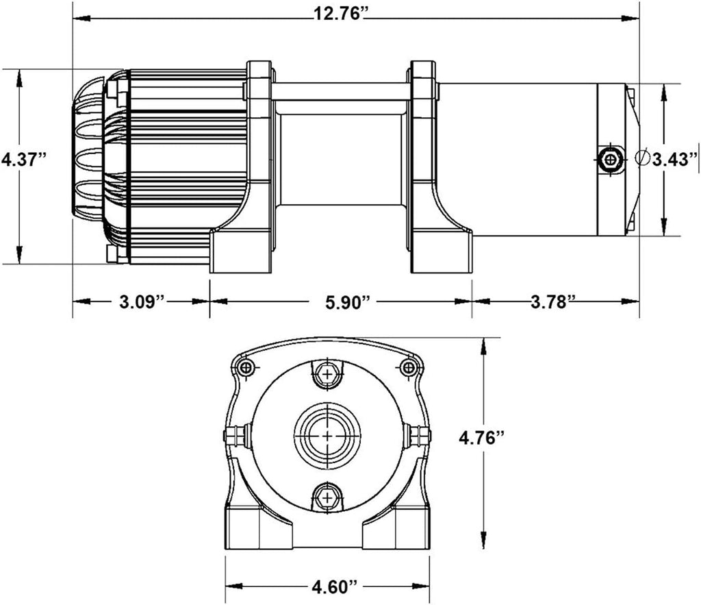 Black Ops 3500 lb Winch with Winch Mounting Plate L494858