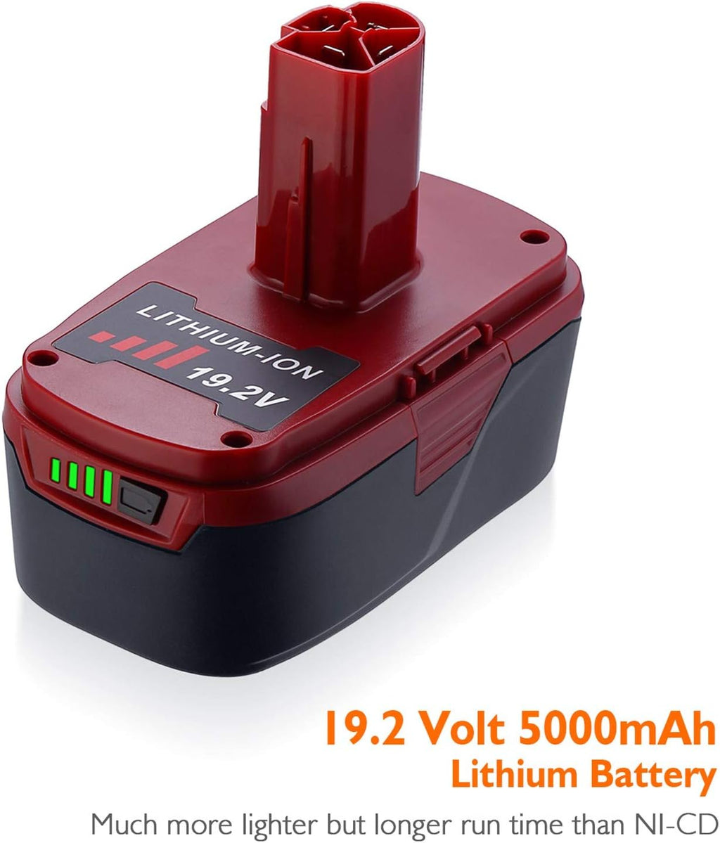 2Packs 5.0Ah C3 Lithium Battery for 19.2 Volt Cordless Battery Pack of 2 W48082