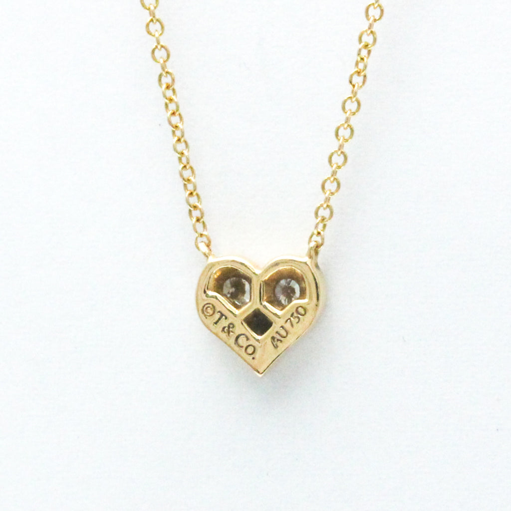18K Yellow Gold Diamond Heart Pendant Necklace P6064
