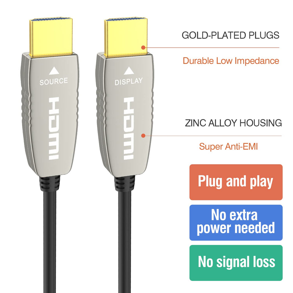 HDMI Fiber Optic Cable 20 feet 4K60HDR HDMI2.0b D89755