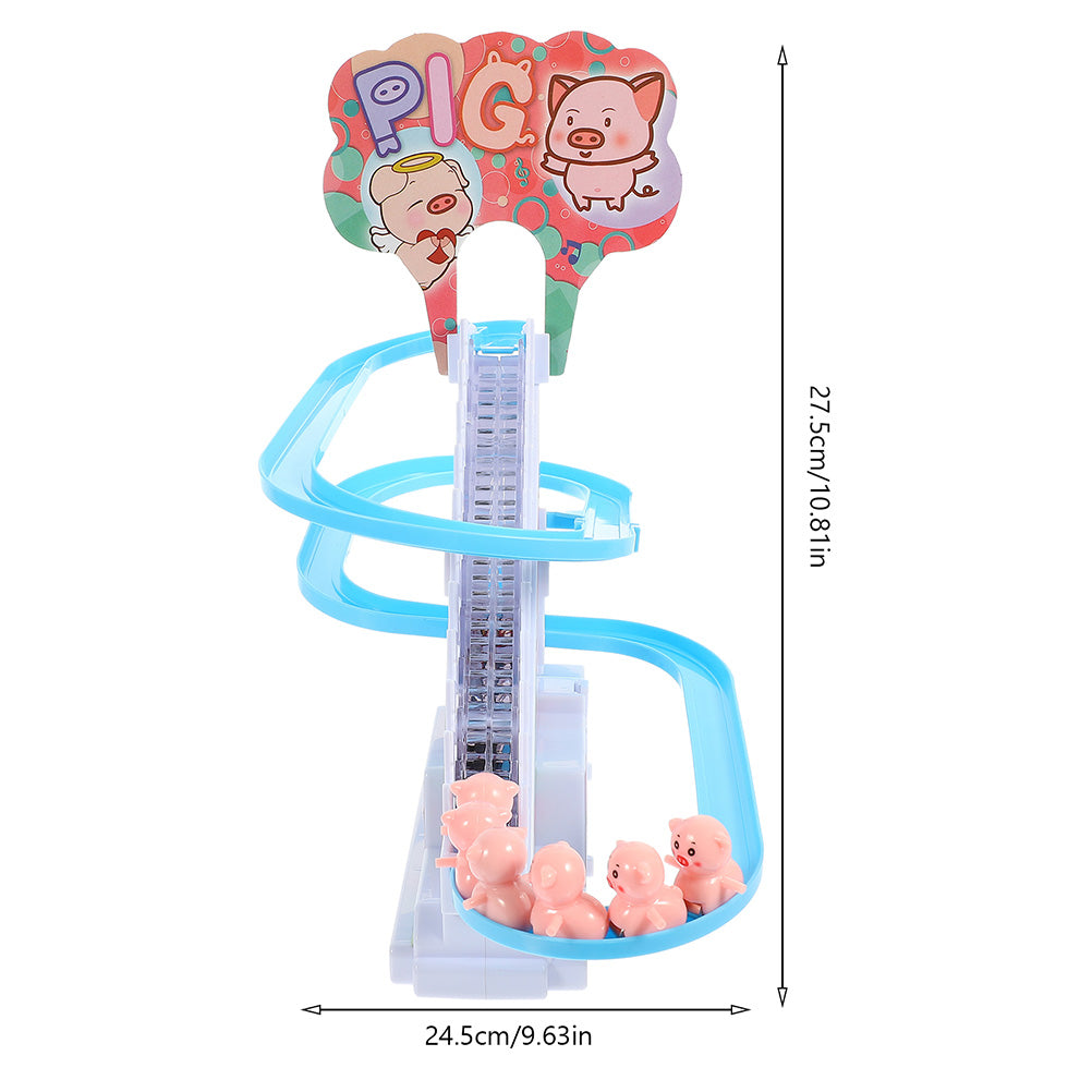 Electric Piggy Climbing Stairs Tracks Slide Toy H273
