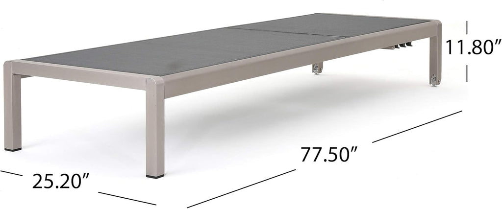 Silver / Dark Grey Outdoor Mesh Chaise Lounge G8991