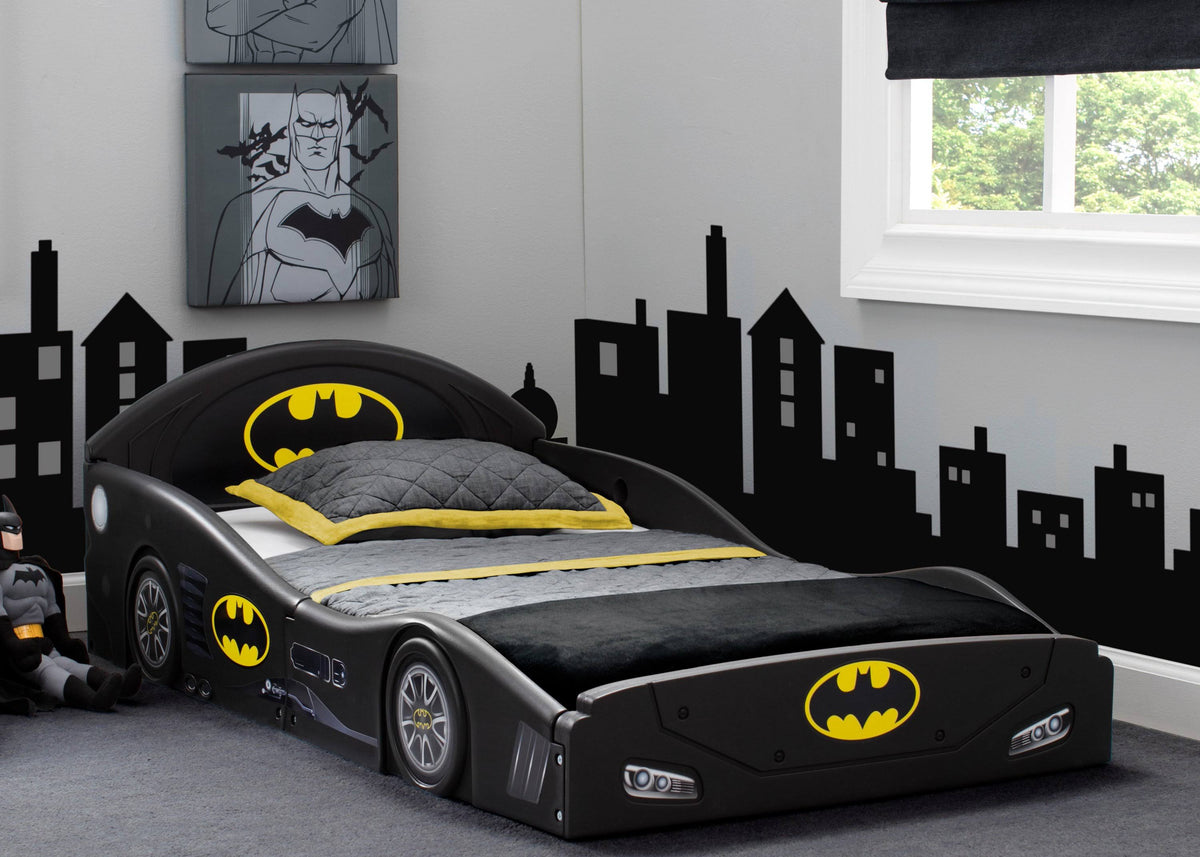 Batman Batmobile Car Sleep and Play Toddler Bed with Attached Guardrails O2740