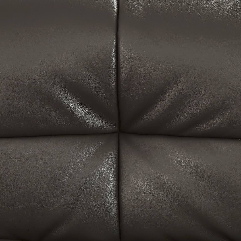Grey Leather Ottoman E203