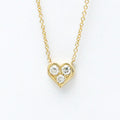 18K Yellow Gold Diamond Heart Pendant Necklace P6064