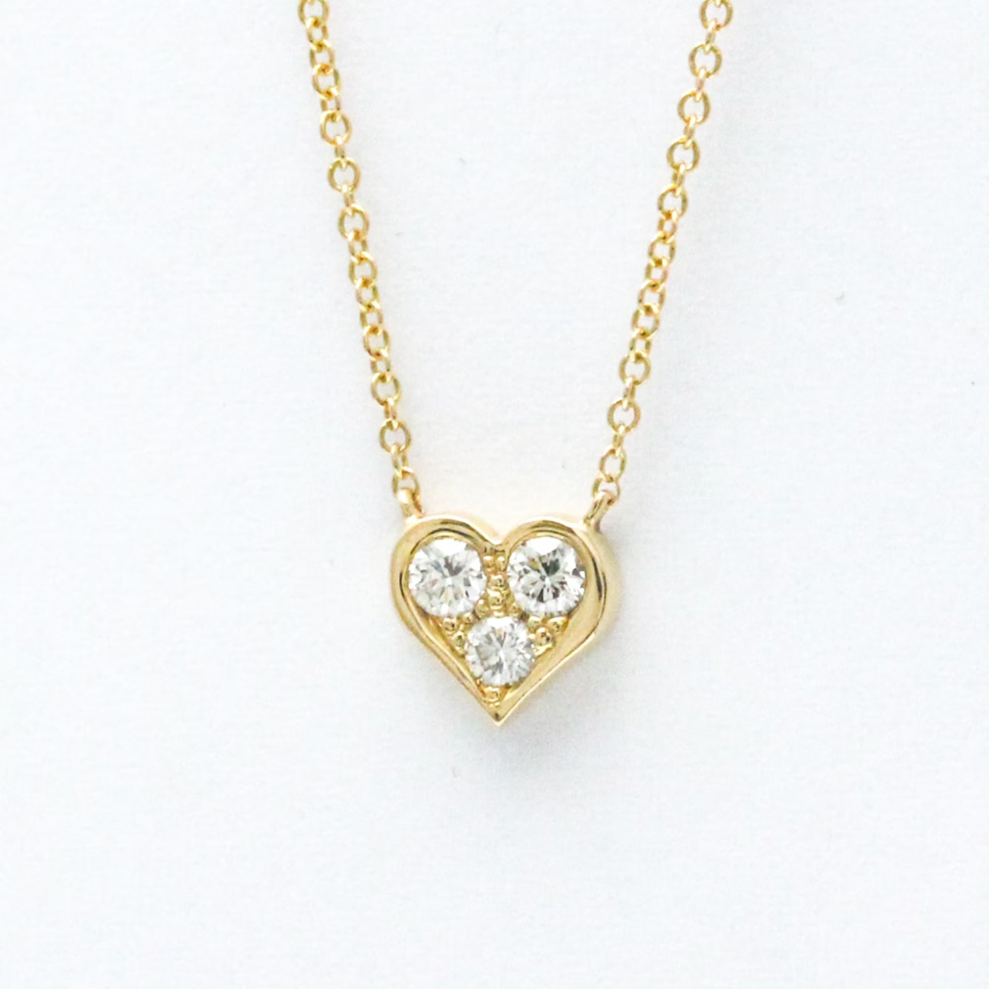 18K Yellow Gold Diamond Heart Pendant Necklace P6064