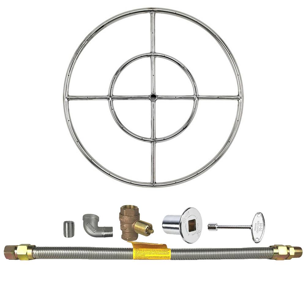 Round 24-Inch Natural Gas Fire Pit Burner Kit H365512