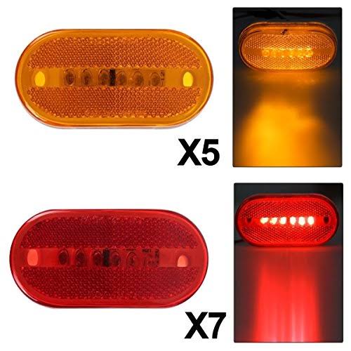 Rectangle Reflectors Lens Pair with Lights Trailer RV Camper Accessories Q645