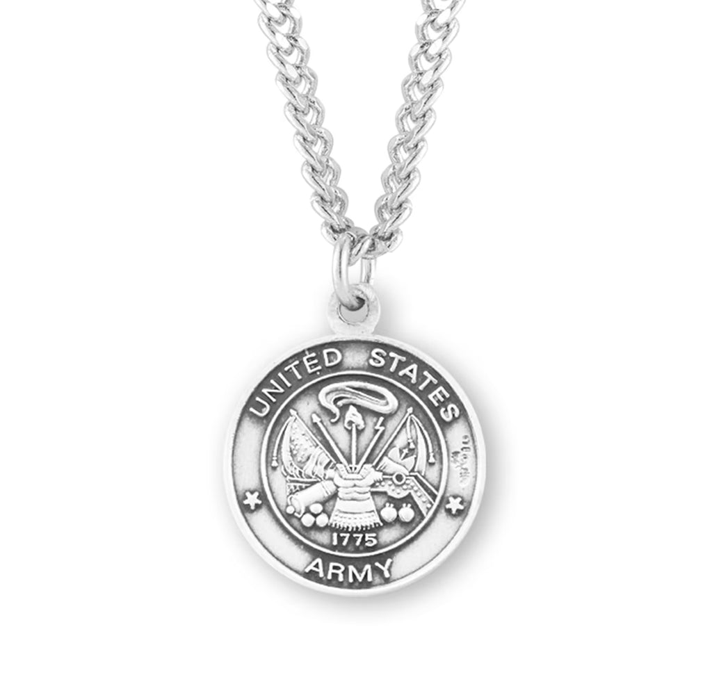 Sterling Silver St. Michael Medal Pendant Necklace with 24" Rhodium Plated Curb Chain D185260