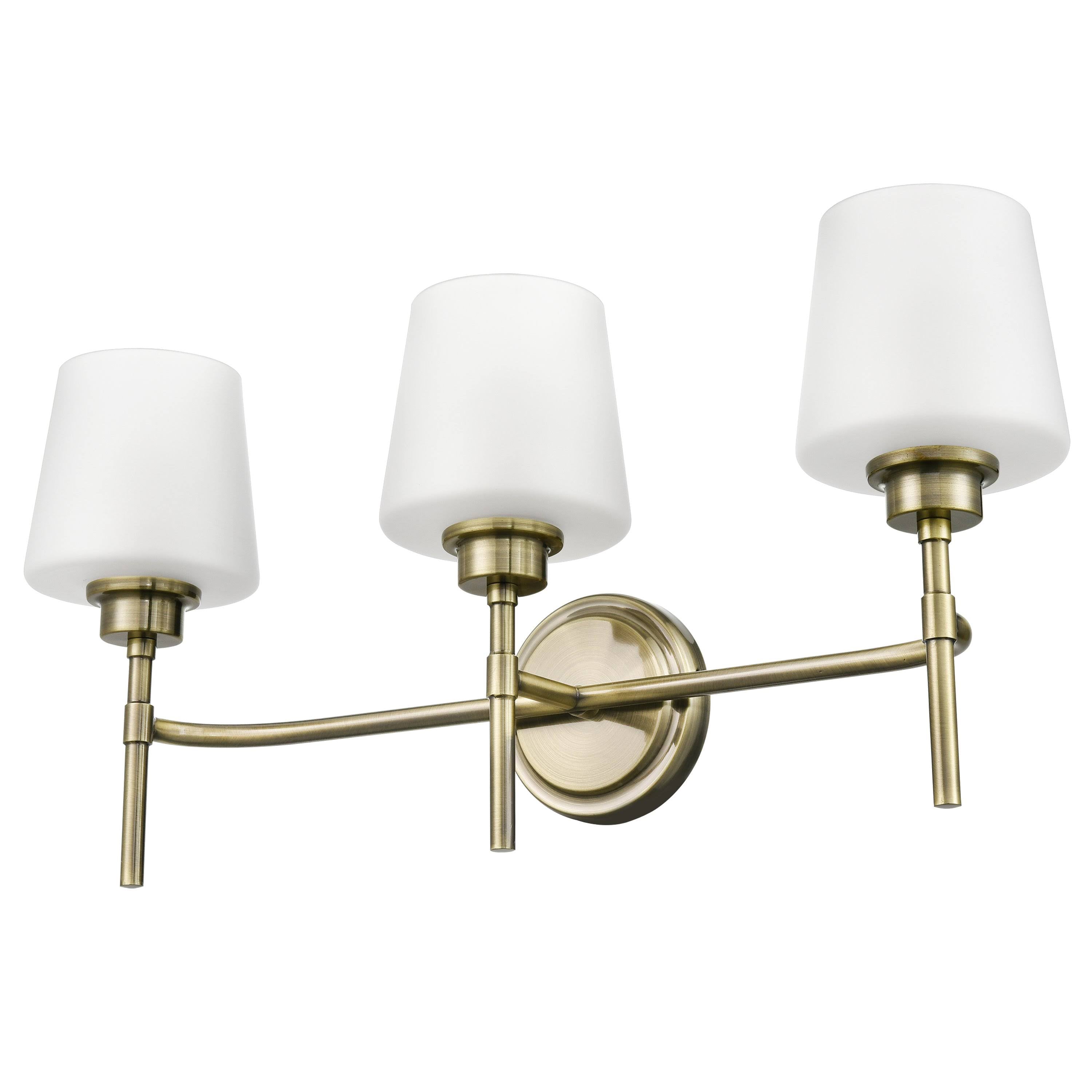 Antique Brass Frosted 3-Light Vanity Light H525826