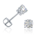 14K White Gold Diamond Stud Earrings with Screw Backs M82193