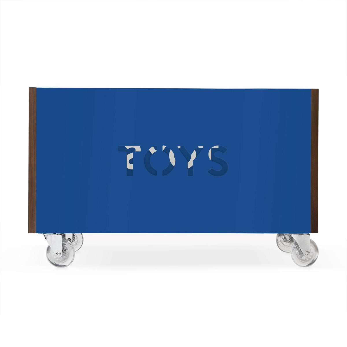 Walnut / Red Toy Box Chest on Casters K555260