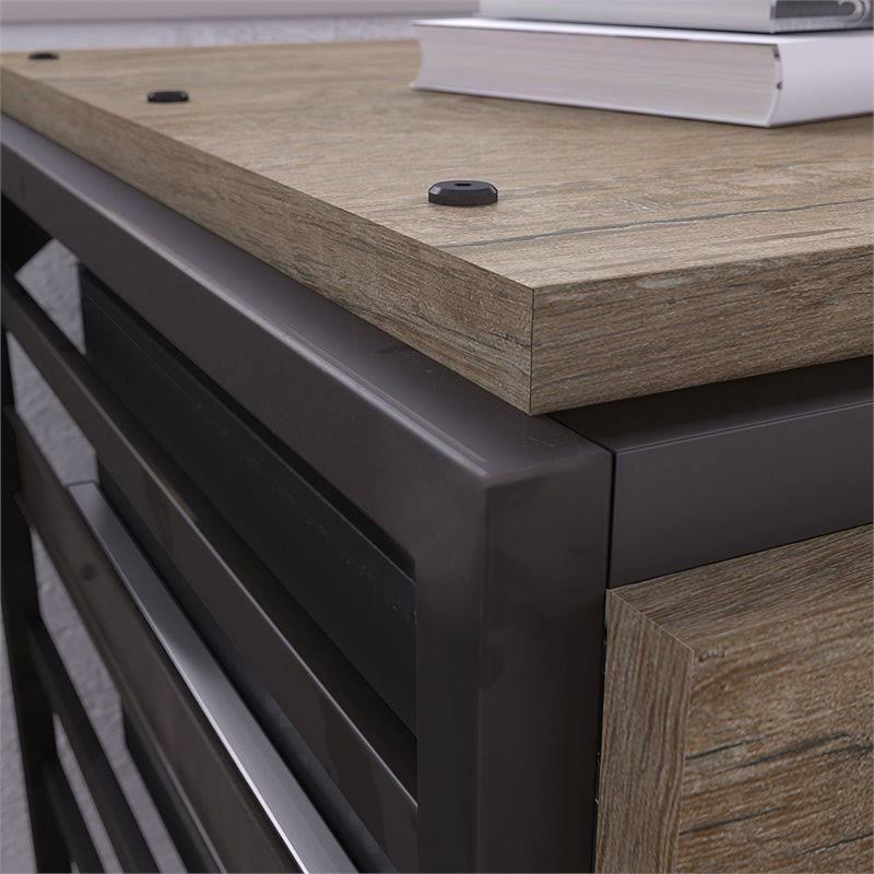 4 Piece Industrial Office Set in Rustic Gray U534780