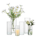 Set of 6 Cylinder Glass Candle Holders Q102638