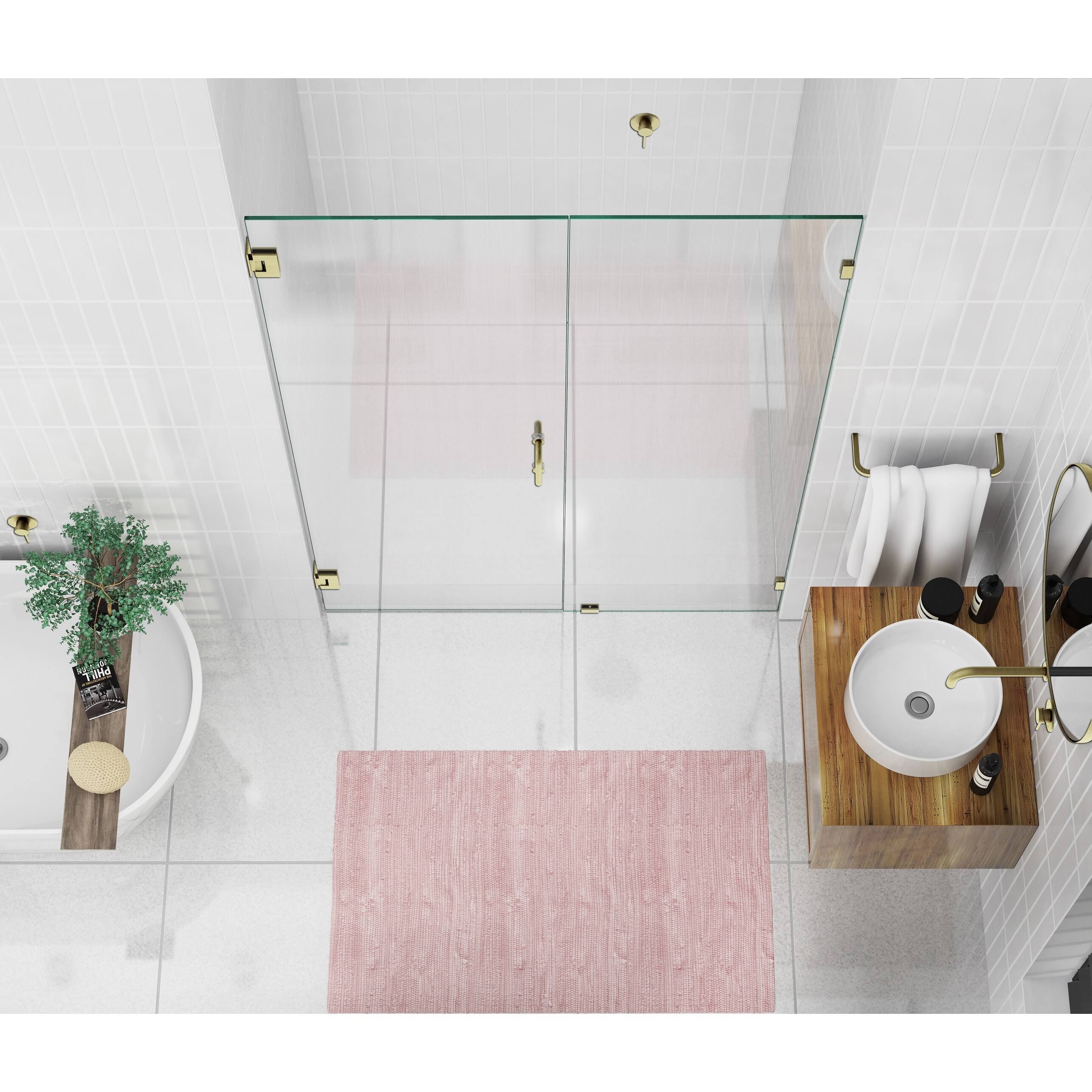Chrome Hinged Frameless Shower Door Y3379