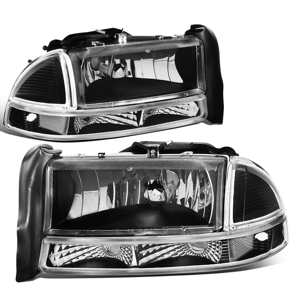 4pcs Replacement Headlight Bumper Lamp Black Housing Clear Side Z866218