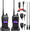 2PCS Dual Band Ham Radio Handheld with Programming Cable and Long Antenna T345